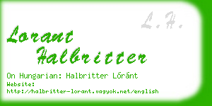 lorant halbritter business card