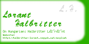 lorant halbritter business card